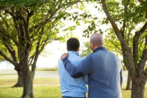 Black father and son talk mental health, as it is important to erase the stigma associated with it