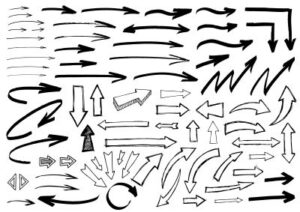 Image of hand-drawn arrow scribbles, showing how one person felt before taking anxiety medication