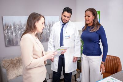 A team of doctors discussing the GeneSight results of their patient