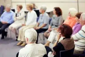 Group of seniors learn of the importance of treating geriatric depression