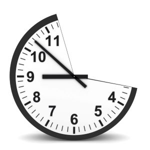 Analog clock with a portion missing, showing how depression can steal valuable time